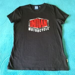 Indian Motorcycles Women’s Red/Black Tshirt Red Metallic Logo Ladies Fit NWOT
